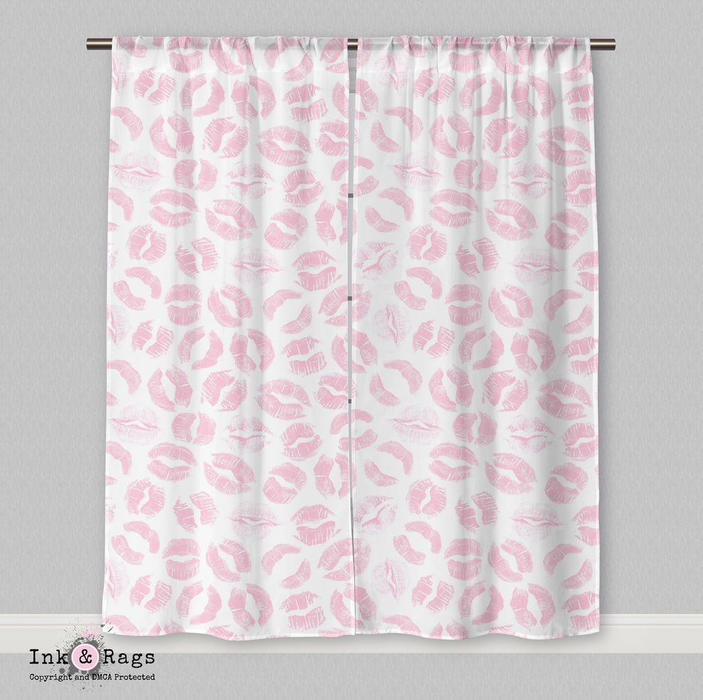Pink Kiss Lip Print Curtains