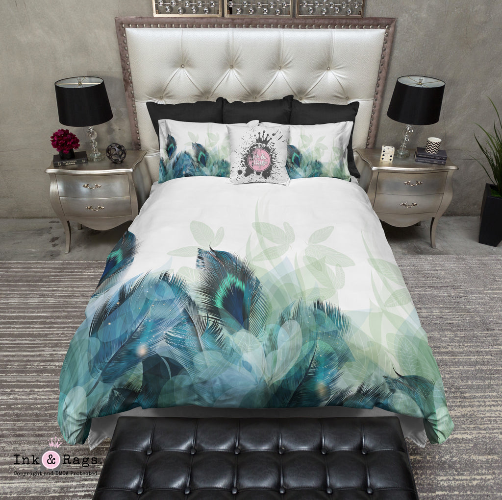 Peacock Feather and Leaf Motif Bedding Collection