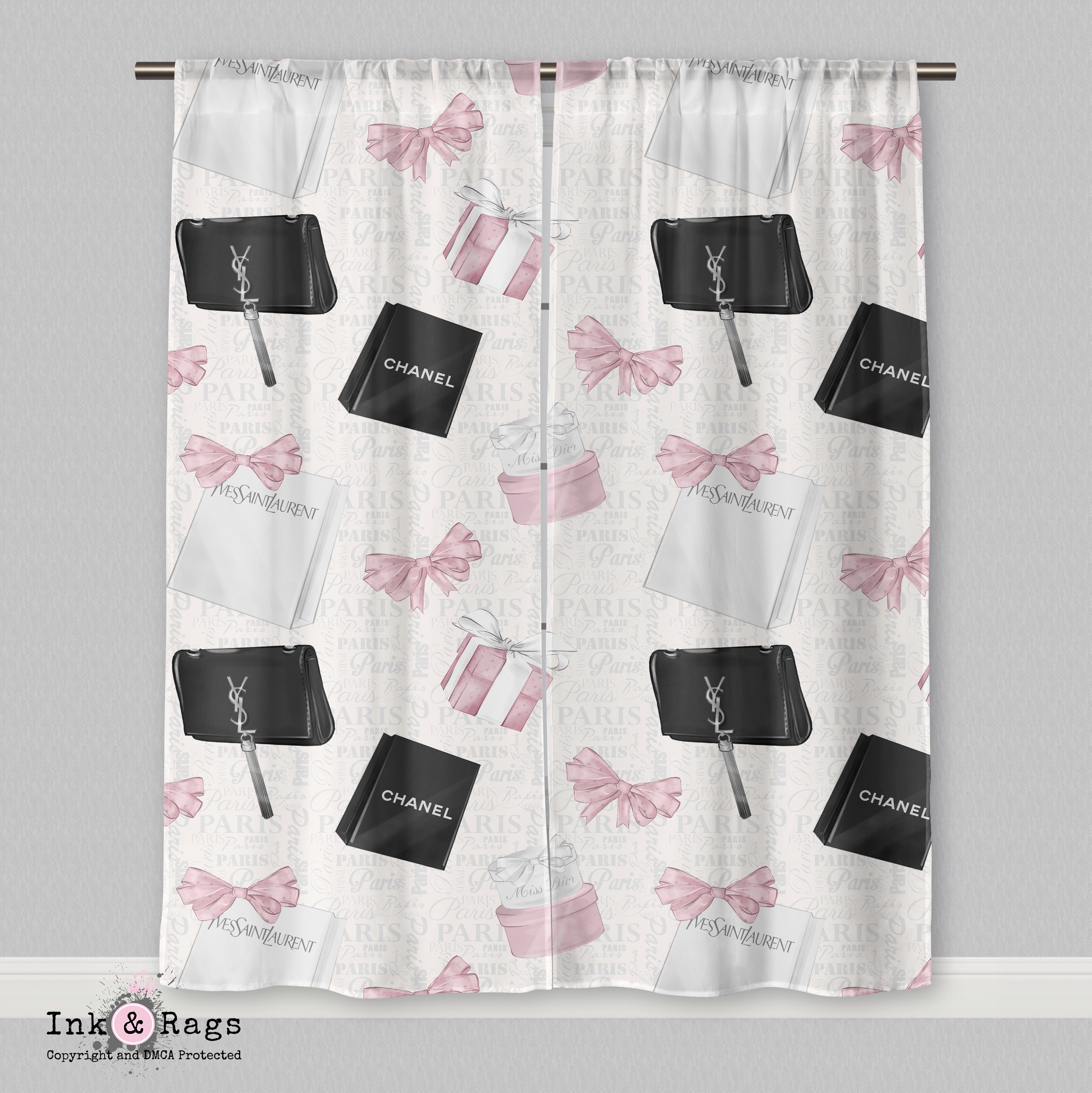 Shopping Spree Fashion Text Curtains – Ink and Rags