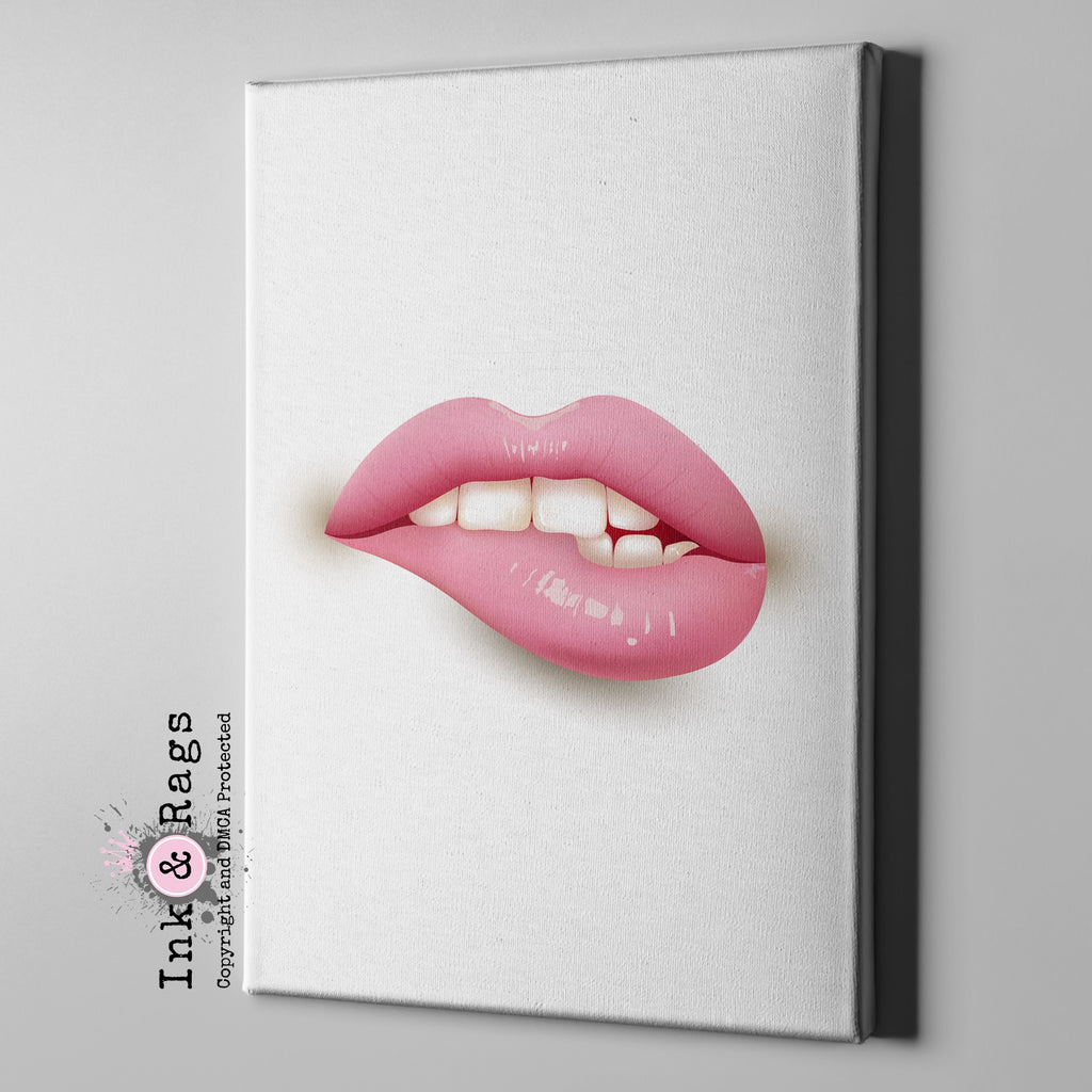 Pink Lips Gallery Wrapped Canvas
