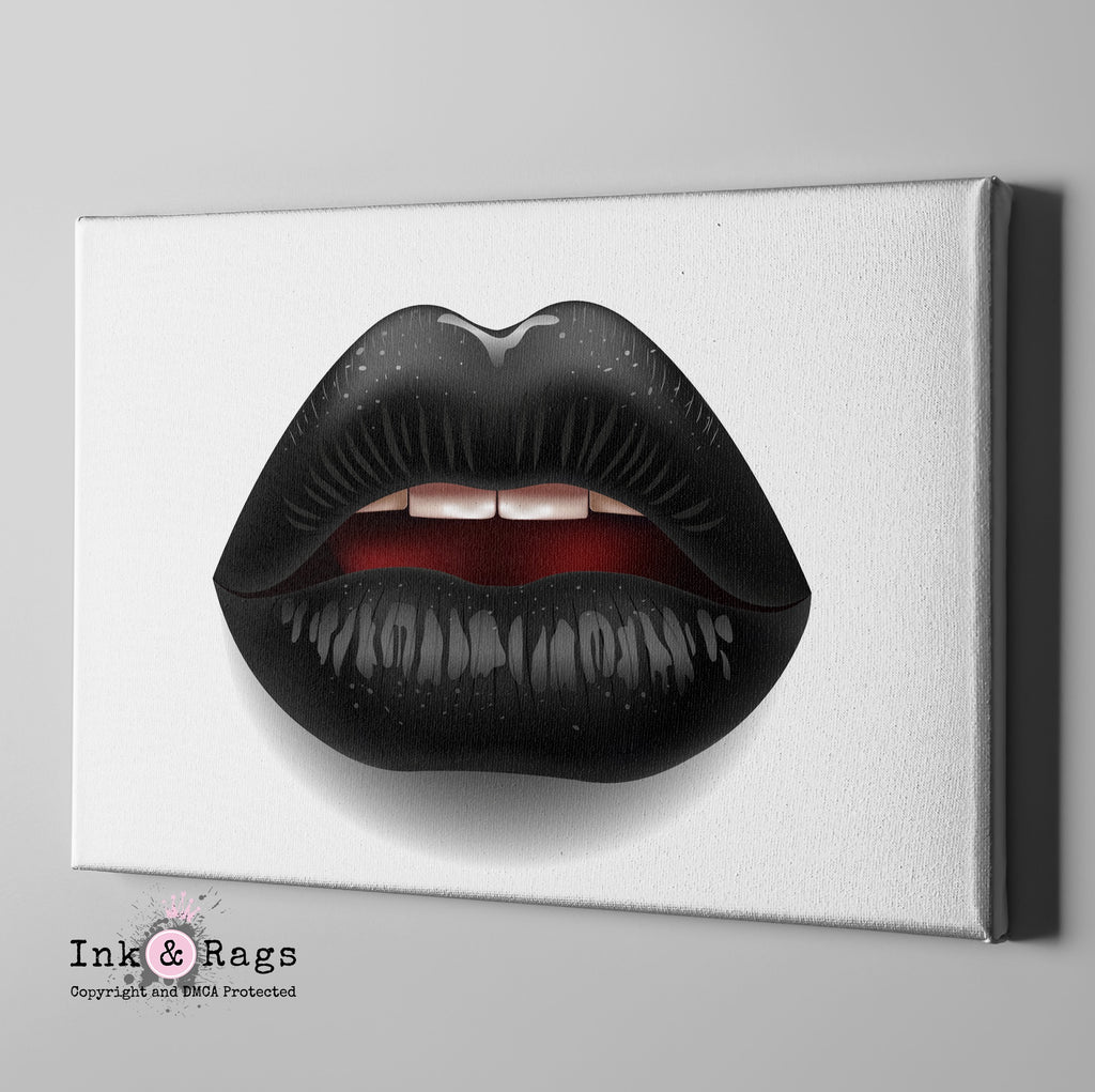 Black Lips Gallery Wrapped Canvas