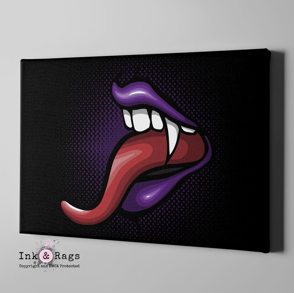 Purple Vampire Lips Gallery Wrapped Canvas