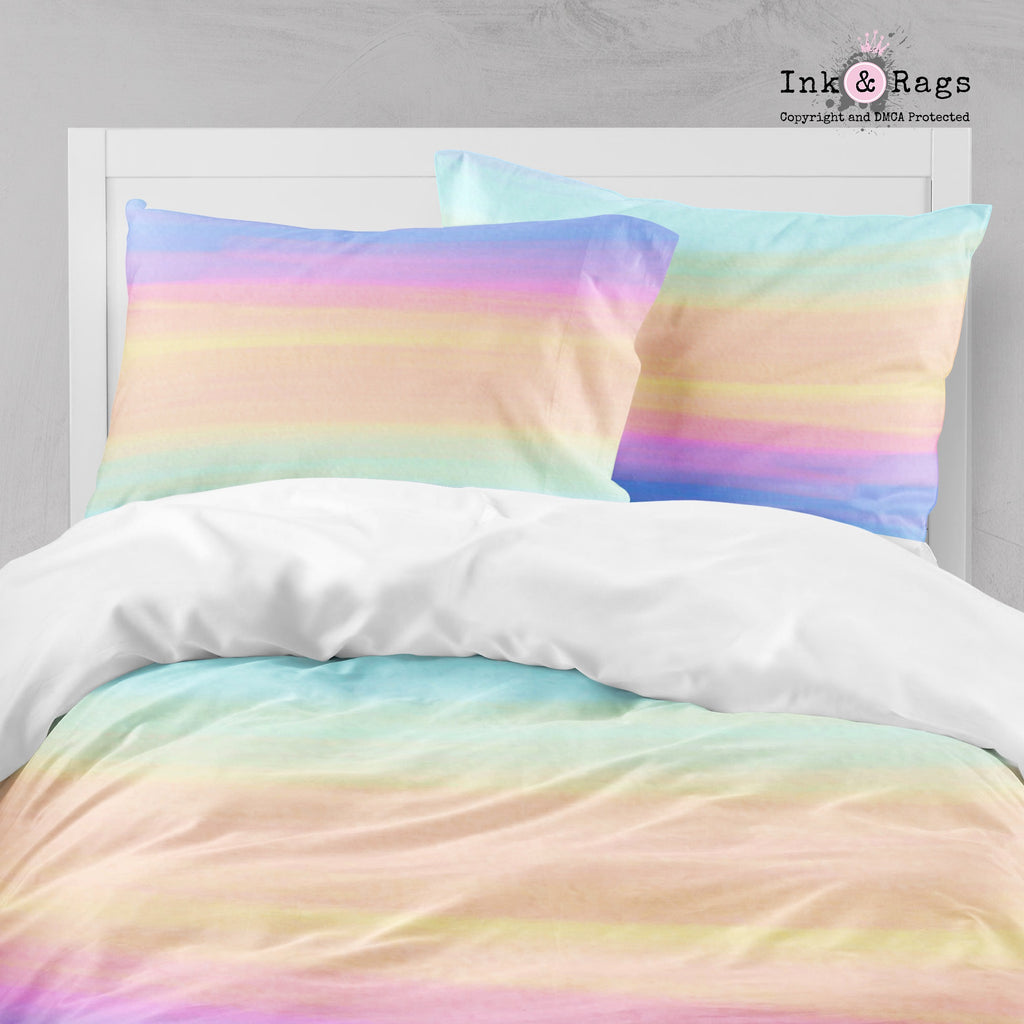 Ombre Watercolor Rainbow Big Kids Bedding