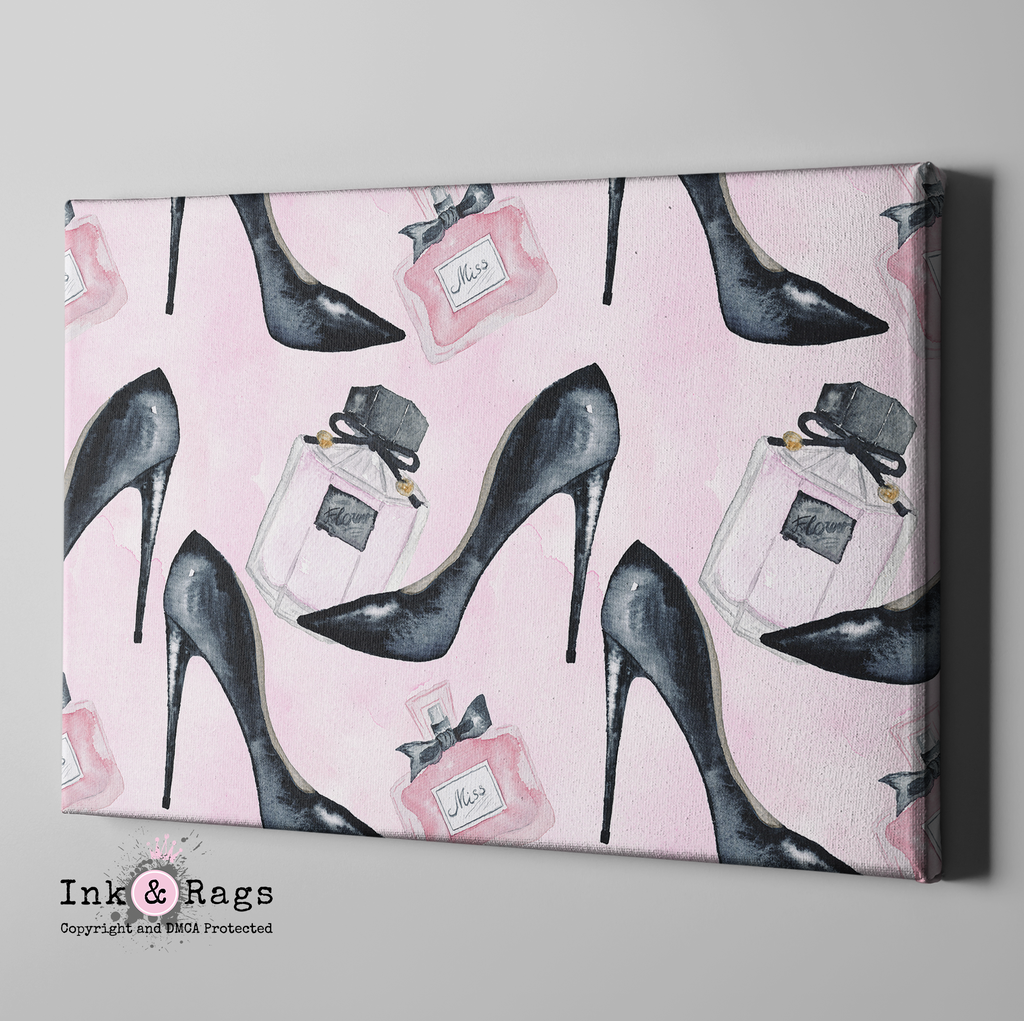 Fashion in Paris Watercolor Fashion Gallery Wrapped Canvas