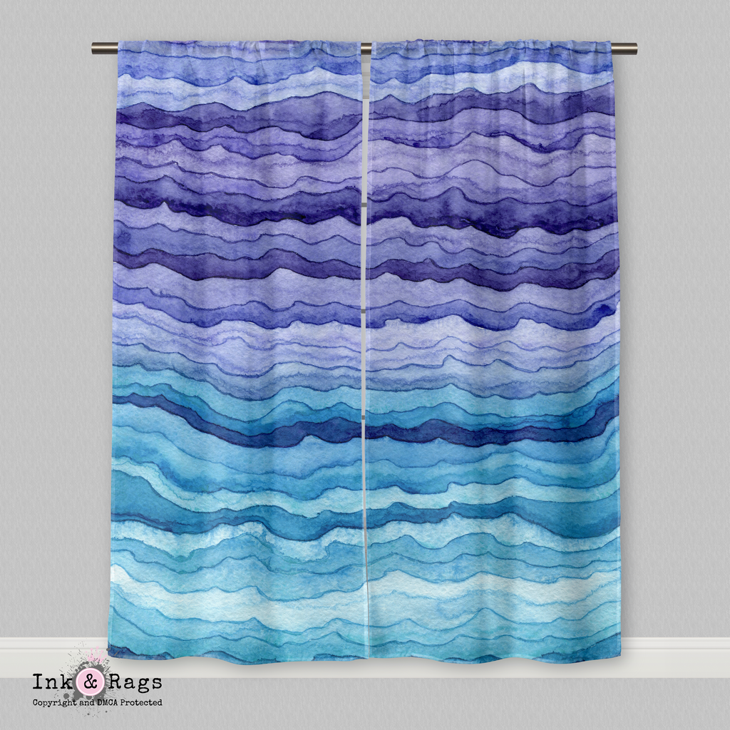 Luna Watercolor Wave Curtains