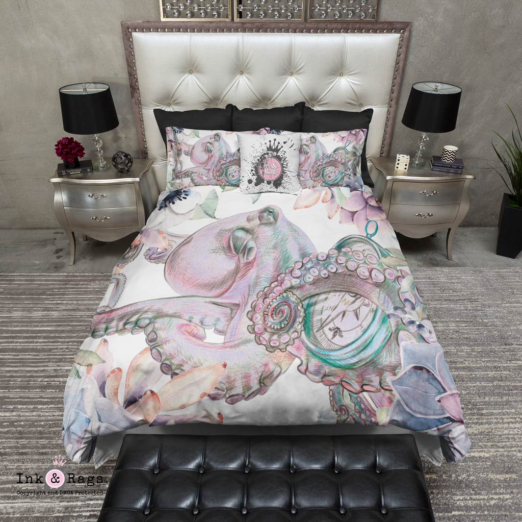 Pink Lady Octopus Succulent Bedding Collection