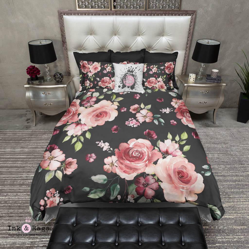Dark Pink Rose Bedding Collection