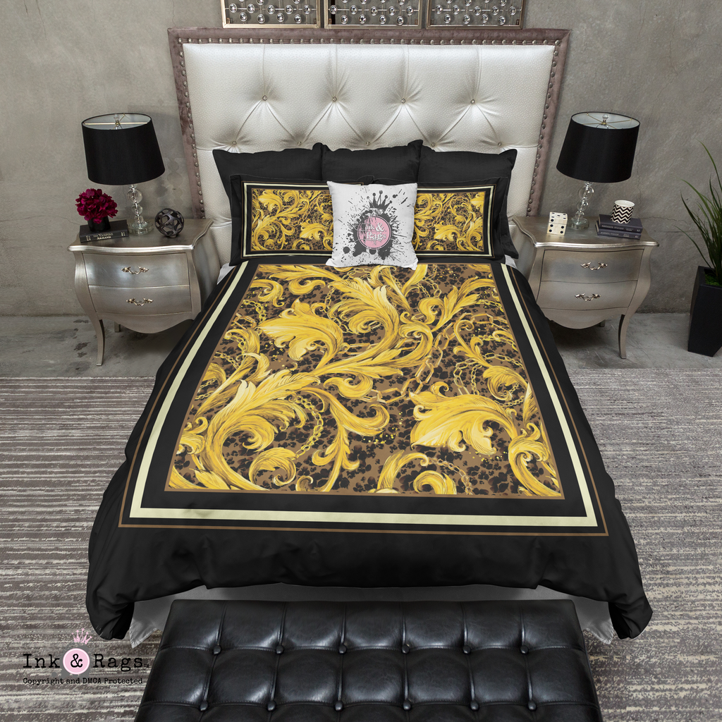 Gilded Designer Silk Scarf Inspired Bedding Collection