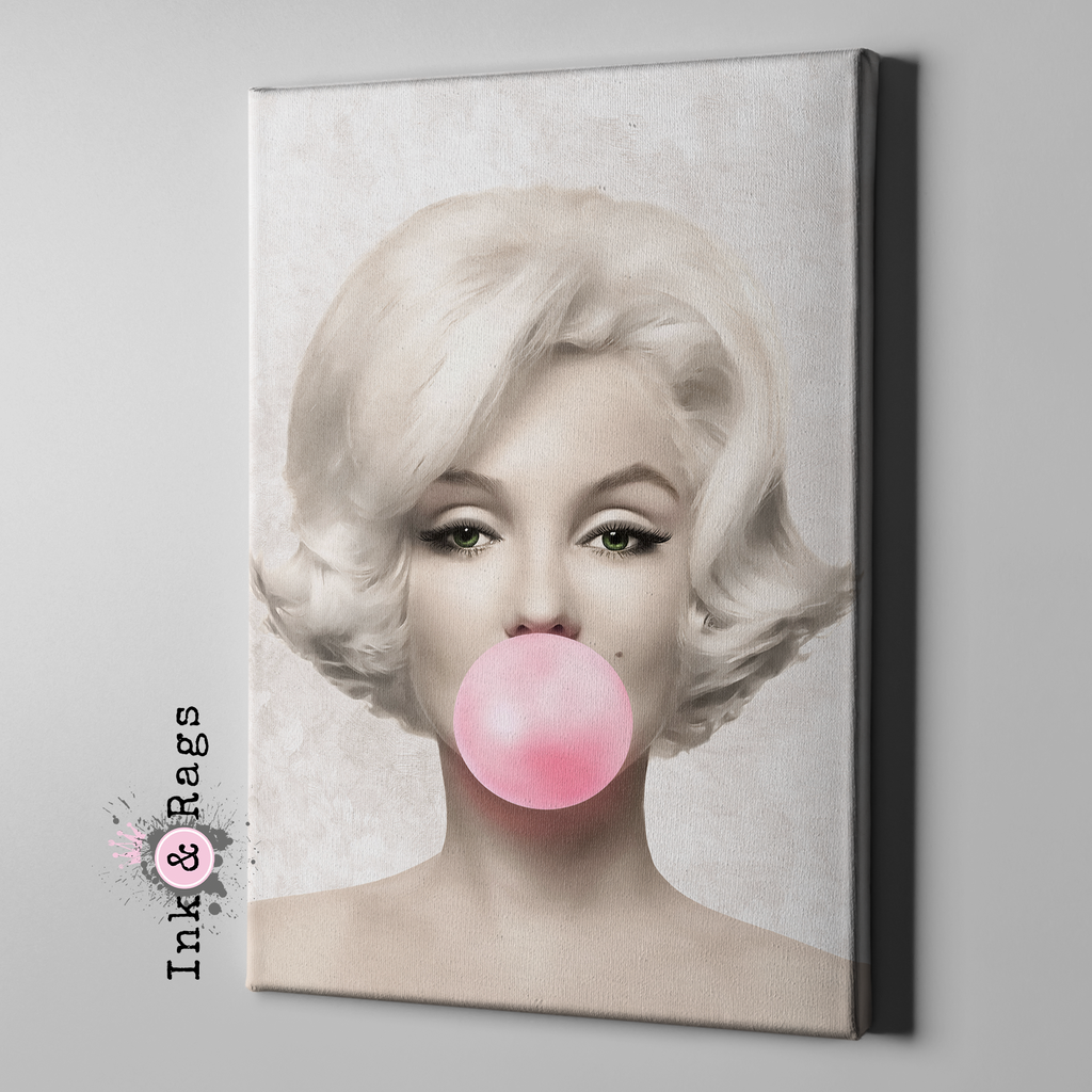 Marilyn Monroe Bubble Gum Gallery Wrapped Canvas