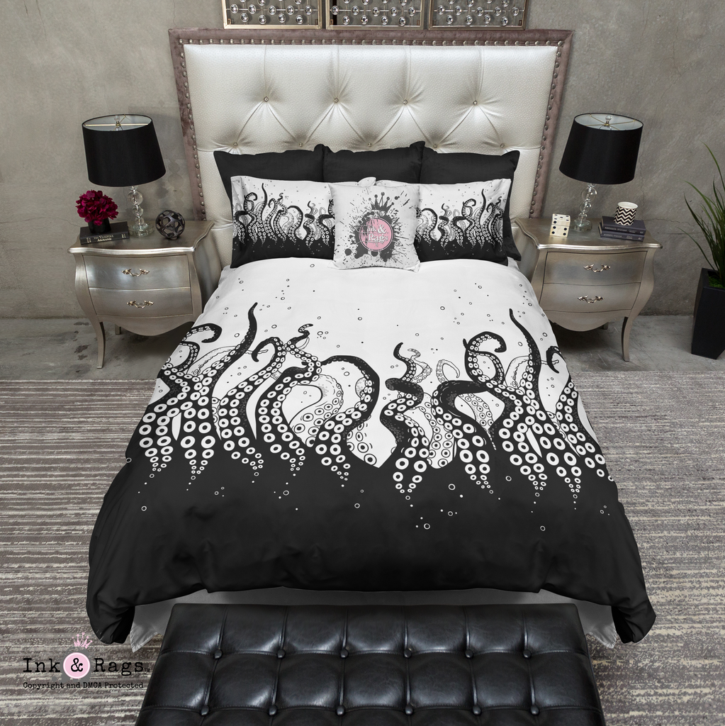 Black Bottom Octopus Tentacle Bedding Collection