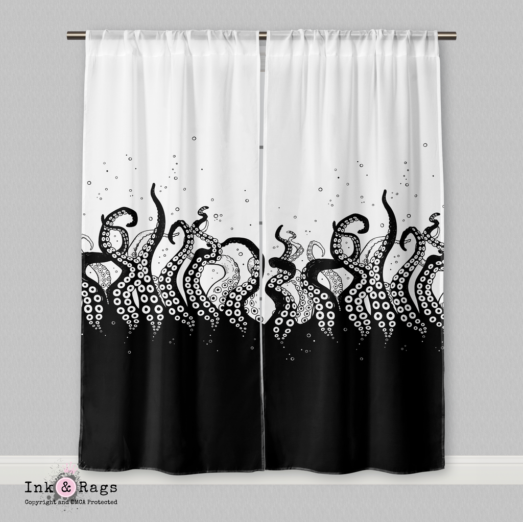 Black Bottom Octopus Tentacle Curtains