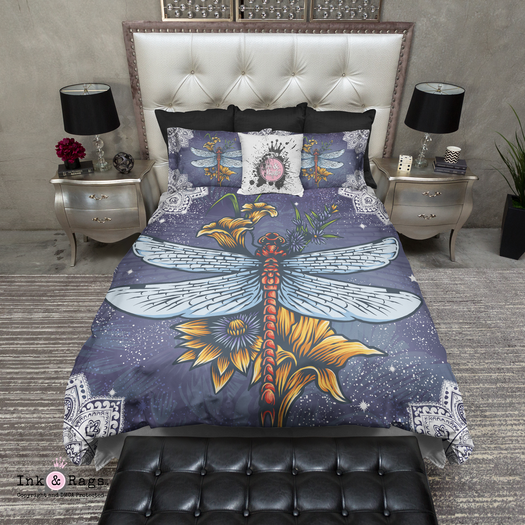 Dragonfly Mandala Bloom Bedding Collection