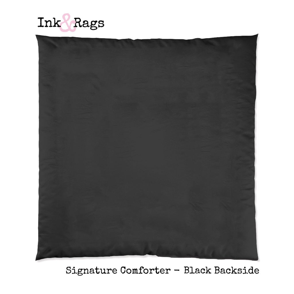 Vintage Black and Pink Distressed Watercolor Rose Bedding Collection